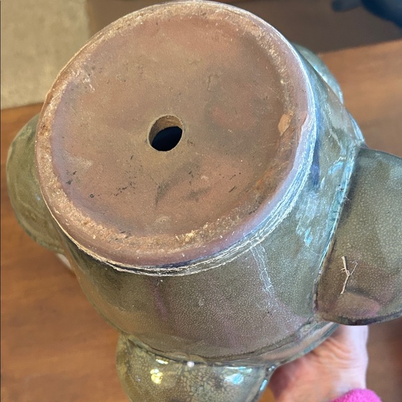 Handcrafted Green Ceramic Strawberry Planter - Picture 5 of 14